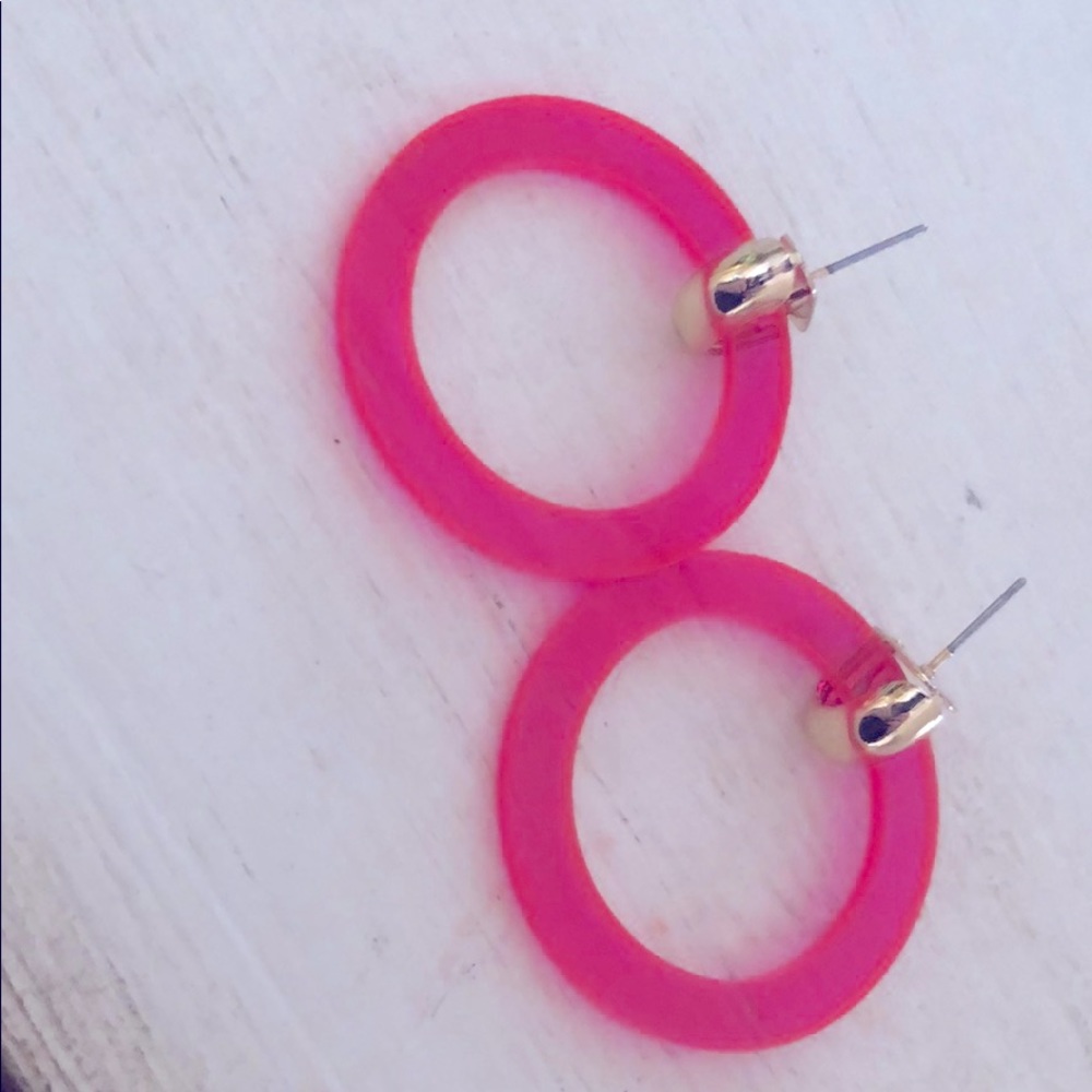 Pink hoop earrings